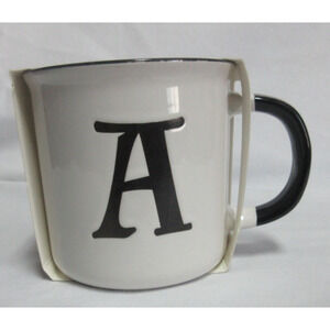 NEW Thyme And Table Monogram “A” 16 oz Ceramic Coffee Mug Gift